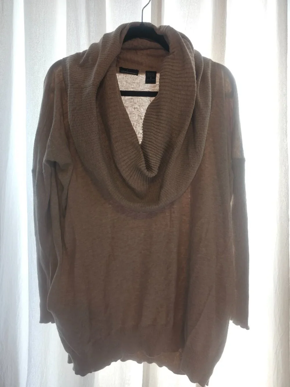 Moda International Cowl Neck Cashmere Blend Sweater Tunic S Pockets